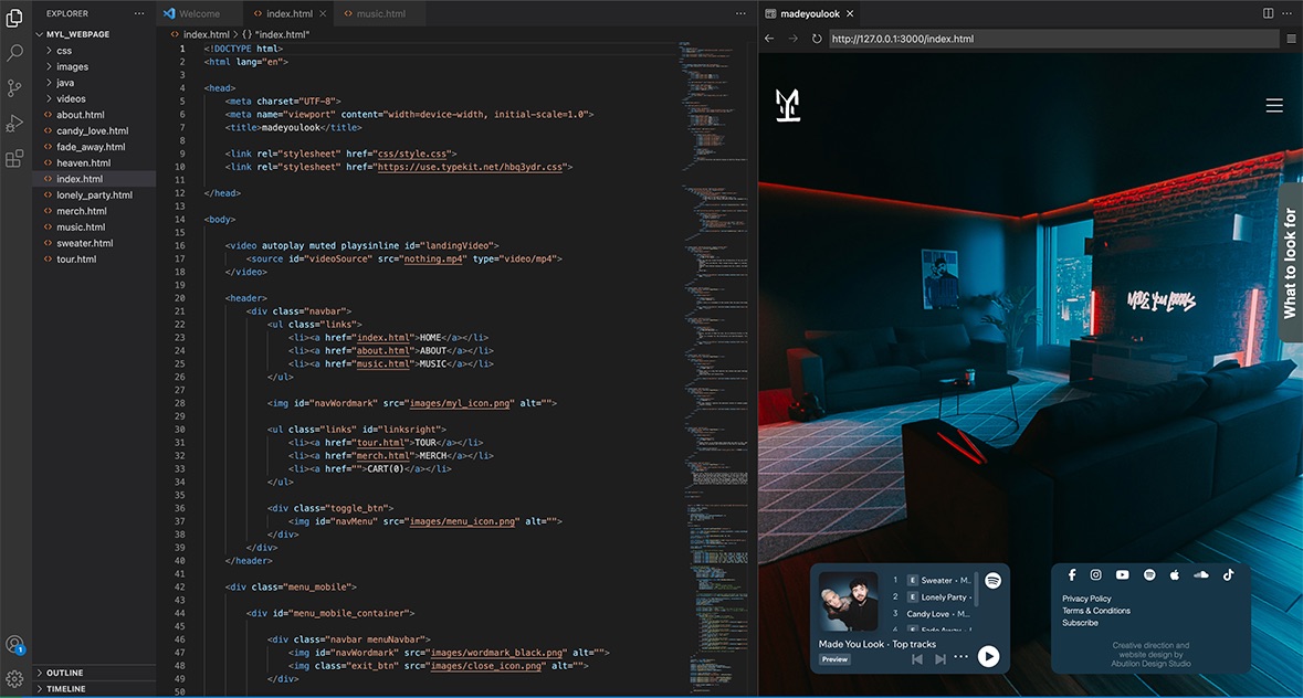 HTML structure example